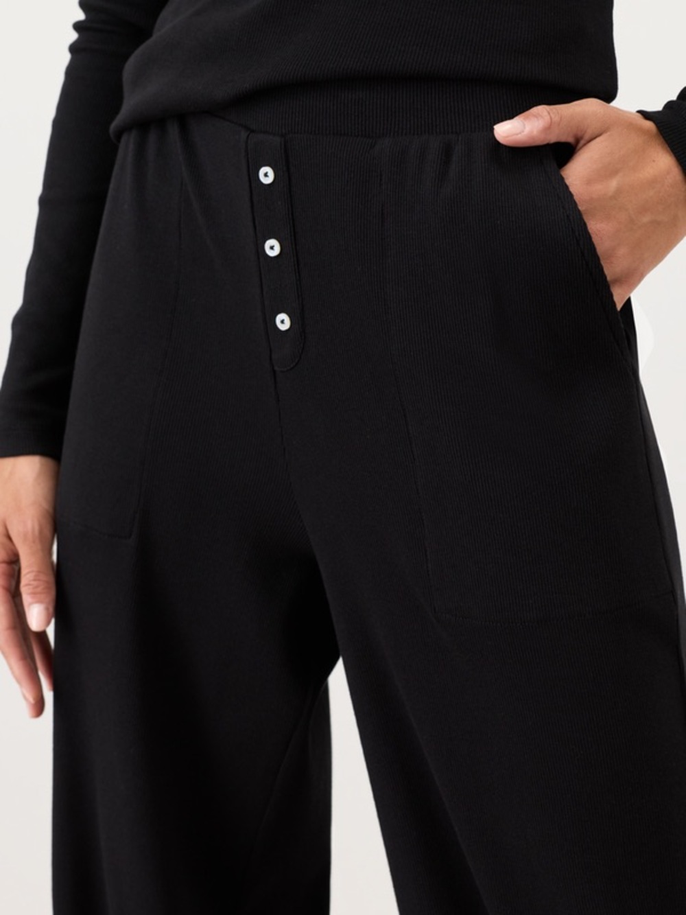 PACT Dream Rib Wide Leg Lounge Pant Made With Organic Cotton- Like New. - Picture 2 of 5